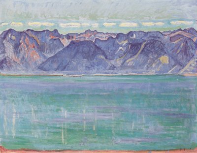 Lac Léman avec vue sur les montagnes savoyardes - Ferdinand Hodler